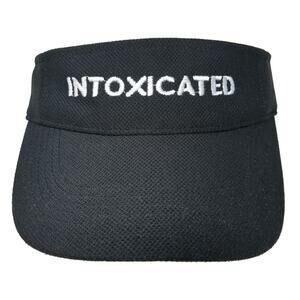 Intoxicated P.M. 2023 Strapback Sun Visor Cap Black OS Adjustable Embroidered